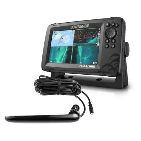 Hook REVEAL 7 Tripleshot GPS/halradar plotter 200, 455/800 kHz-es, lefelé és oldalra pásztázó jeladóval