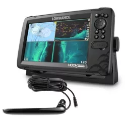   Hook REVEAL 9 Tripleshot GPS/halradar plotter 200, 455/800 kHz-es, lefelé és oldalra pásztázó jeladóval