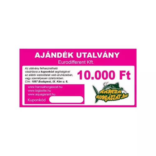 Horgász Ajándék Vásárlási Utalvány 10.000Ft