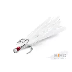 Delphin B!RD Hook TRIPLE / 3db | fehér tollak #10