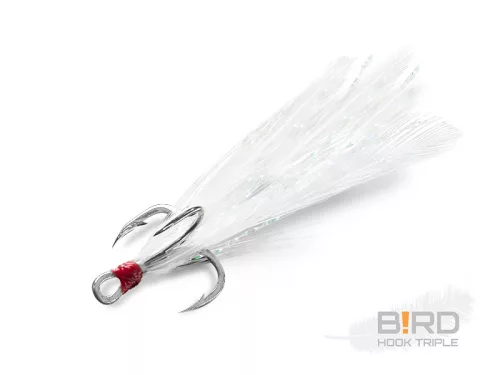 Delphin B!RD Hook TRIPLE / 3db | fehér tollak #10