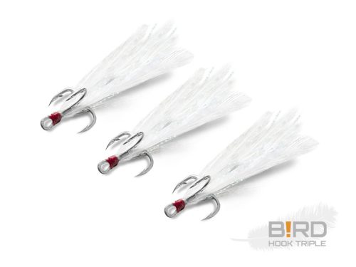 Delphin B!RD Hook TRIPLE / 3db | fehér tollak #10