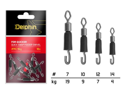 Delphin FDR Quicker Csavarodás mentes gyors forgókapocs / 10db | #14/4kg