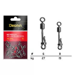   Delphin Method QuiX oldalvonalas forgókapocs / 10 db | #6/27kg
