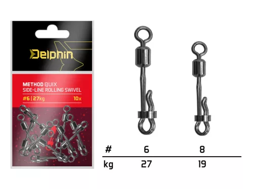Delphin Method QuiX oldalvonalas forgókapocs / 10 db | #8/19kg