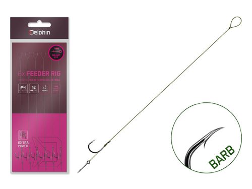 Kötött horog Delphin NOLIMIT Sting / 6db | 12cm/15lbs/BARB #6/Sting7mm