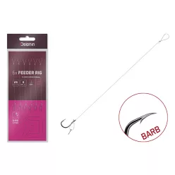   Kötött horog Delphin FLR D-rig / 6db | 8cm/0,22mm/BARB #8/Sting7mm