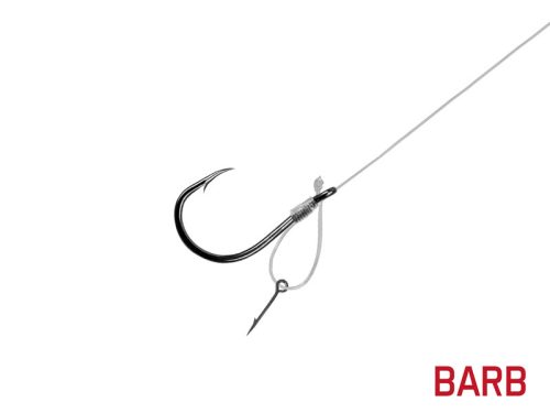 Kötött horog Delphin FLR D-rig / 6db | 8cm/0,22mm/BARB #6/Sting 7mm