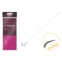   Kötött horog Delphin FLR D-rig / 6db | 8cm/0,22mm/B-LESS #8/Sting 7mm