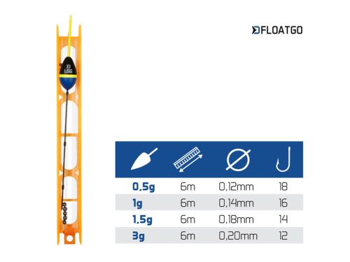Delphin FloatGO Előkötött úszós szerelék | 6m/0,5g