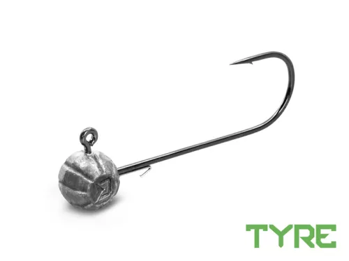 Grub-tartóval ellátott Delphin TYRE jigfej / 5 db | 30g-5/0
