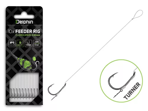 Delphin Fluoro Sting Feeder Rig / 10db 12cm/0,22mm/Turner #8
