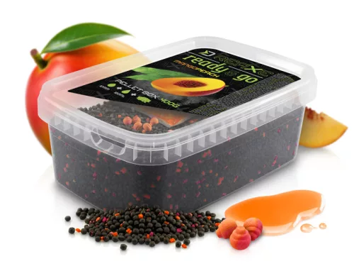 Pellet box Delphin Reaxe READY&GO / Mangó–Őszibarack 400g+120ml booster+10mm waft