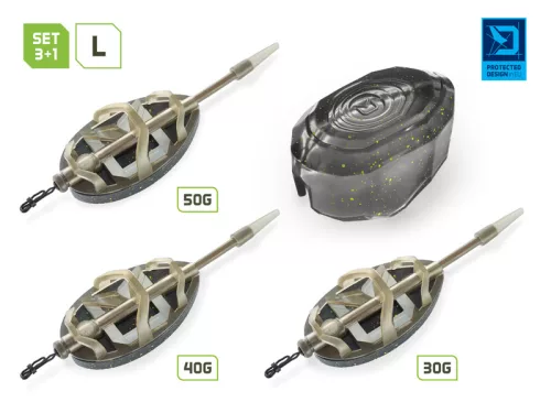 Delphin Method QUIX Reaxe Feeder Szett töltőszerszámmal 3+1 L 30g,40g,50g