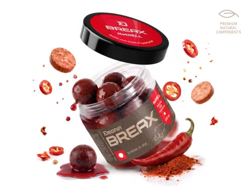 Dipelt bojli Delphin BreaX/HotHELL Robin Red-Chili-Frankfurti kolbász/24mm/200ml