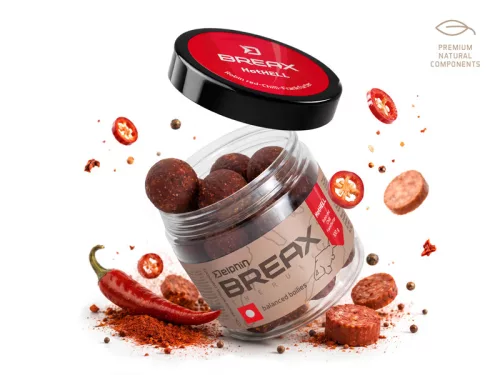 Delphin BreaX balanszírozott bojli/HotHELL Robin red-Chili-Frankfurti kolbász/24mm/100g