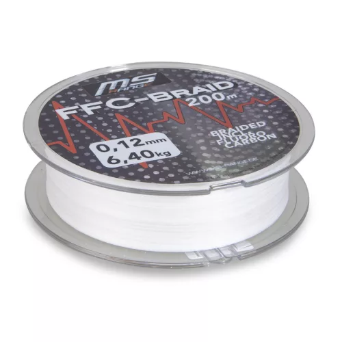 MS RANGE FFC-Braid fehér fonott zsinór fluorocarbon szállal fonva / 0,12mm / 200m / 6,4kg