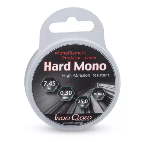 IRON CLAW Hard Mono ragadozóhalas monofil előkezsinór / 0,45mm / 25m / 14,35kg