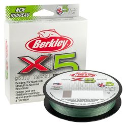   Berkley x5 Braid; 300m | 330yd, 0,12mm, 12,1kg, Low-Vis Green