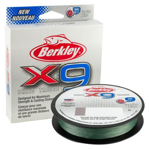 Berkley x9 Braid; 150m | 164yd, 0,12mm, 12,1kg, Low-Vis Green