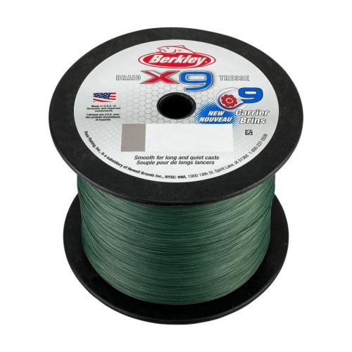 Berkley x9 Braid; 2000m | 2188yd, 0,43mm, 59,7kg, Low-Vis Green