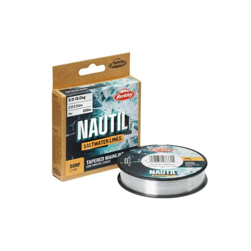 Berkley Nautil Surf Tapered lines; 200m, 0,20 - 0,58mm, 2,5kg , Clear