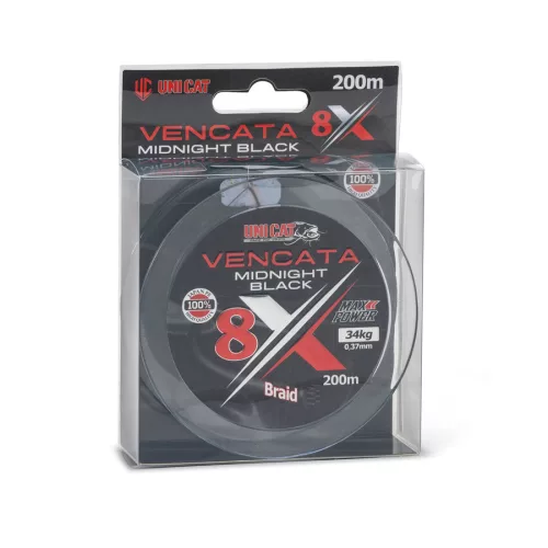 Uni Cat Vencata Midnight Black 8X fonott zsinór 400m / 0,50mm / 48kg