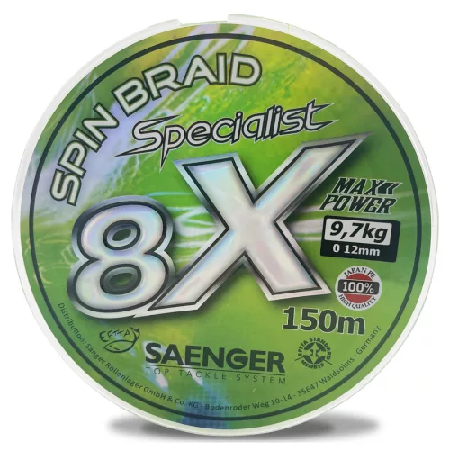 Saenger 8X fonott zsinór zöld / 150m