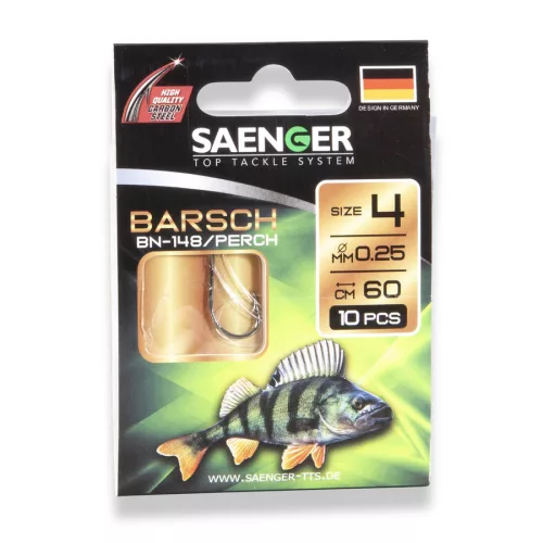 SAENGER Perch előkötött horog 8 / 60cm / 10db