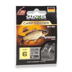   SAENGER Carp Feeder előkötött pontyozó horog 12 / 75cm / 10db