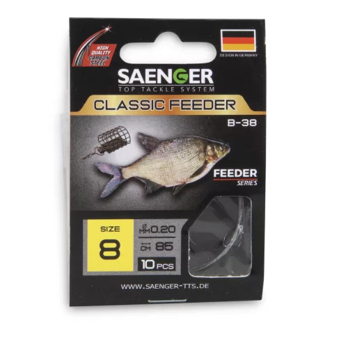 SAENGER Classic Feeder előkötött horog 12 / 85cm / 10db