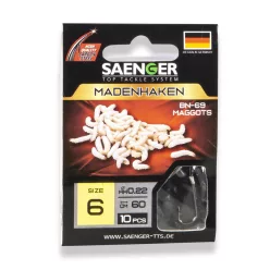 SAENGER Maggothook előkötött horog 14 / 60cm / 10db