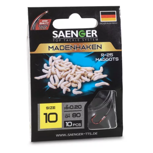 SAENGER Maggothook R-25 előkötött horog 16 / 80cm / 10db