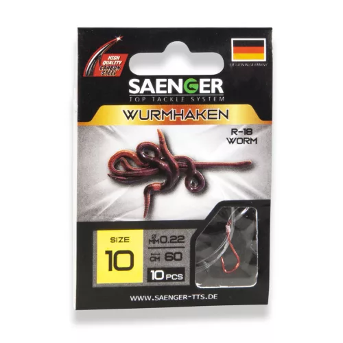 SAENGER Wormhook előkötött horog 1 /  60cm / 10db