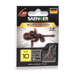 SAENGER Wormhook előkötött horog 6 / 60cm / 10db