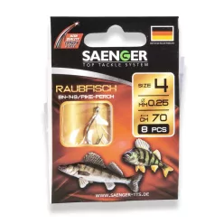 SAENGER Predator előkötött horog 2/0 / 70cm / 8db