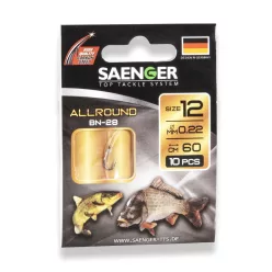 SAENGER Allround előkötött horog 12 /  60cm / 10db