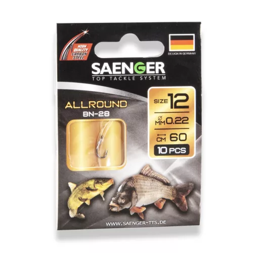 SAENGER Allround előkötött horog 12 /  60cm / 10db
