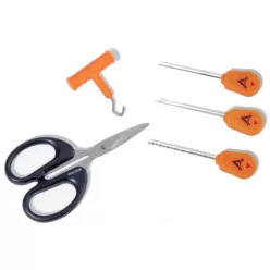   ANACONDA Hi-Vis Orange Rookie Needle bojli fúró/fűzőtű/húzó/olló szett / 5 részes