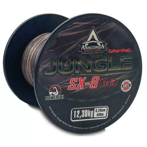 ANACONDA Jungle SX-8 Braid Sinking sűlyedő fonott zsinór / 0,22mm / 600m / 13,75kg