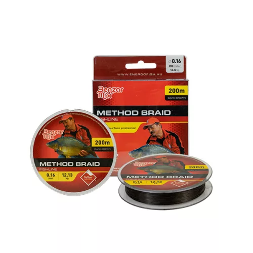 ZSINÓR BENZAR METHOD BRAID 0,14MM 8,23 KG 200M DARK BROWN