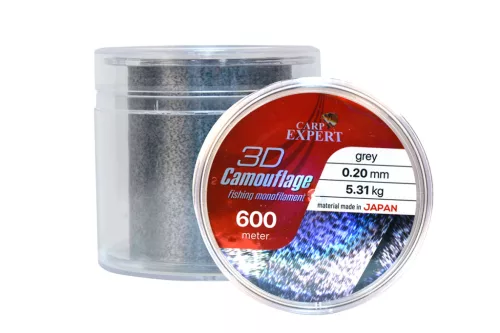 CARP EXPERT 3D CAMOUFLAGE GREY 0,30MM 600MGREY + BLACK 3D CAMOUFLAGE 12,19KG