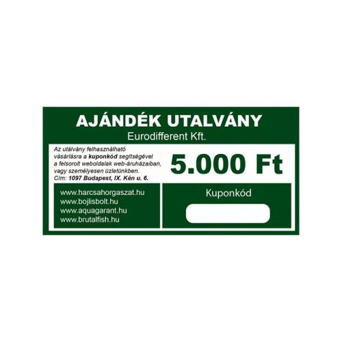 Horgász Ajándék Vásárlási Utalvány 5.000Ft   