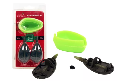 CARP EXPERT PRO METHOD XL 40G+40G TÖMKÖDŐVEL GO GREEN CINK ÖTVÖZET