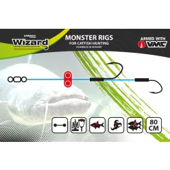   WIZARD MONSTER SURFACE LIVEBAIT DOUBLE MONO RIG 9/0+11/0 ROUND