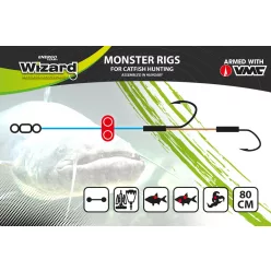   WIZARD MONSTER SURFACE LIVEBAIT DOUBLE MONOBRAID RIG 9/0+11/0 ROUND