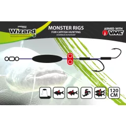 WIZARD MONSTER UPOSE PRO MONO BOTTOM RIG 30G 9/0+11/0 ROUND