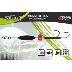   WIZARD MONSTER RIVER UPOSE PRO DOUBLE MONOBRAID RIG 30G 9/0+11/0 ROUND