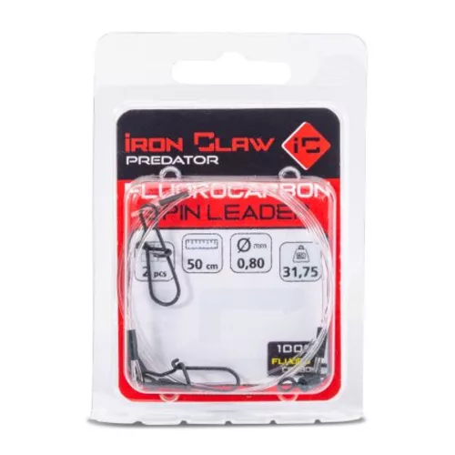 IRON CLAW Fluorocarbon Spin Leader 0,40mm/50cm/9,64kg