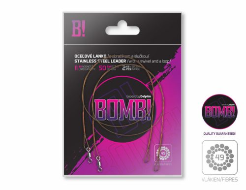 Acélhuzal BOMB! forgóval és füllel / 49 száll | 2db/50cm/11kg